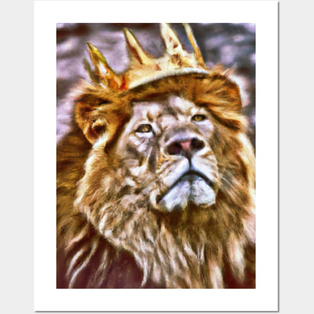 Lion with Crown Wall Art by maxcode